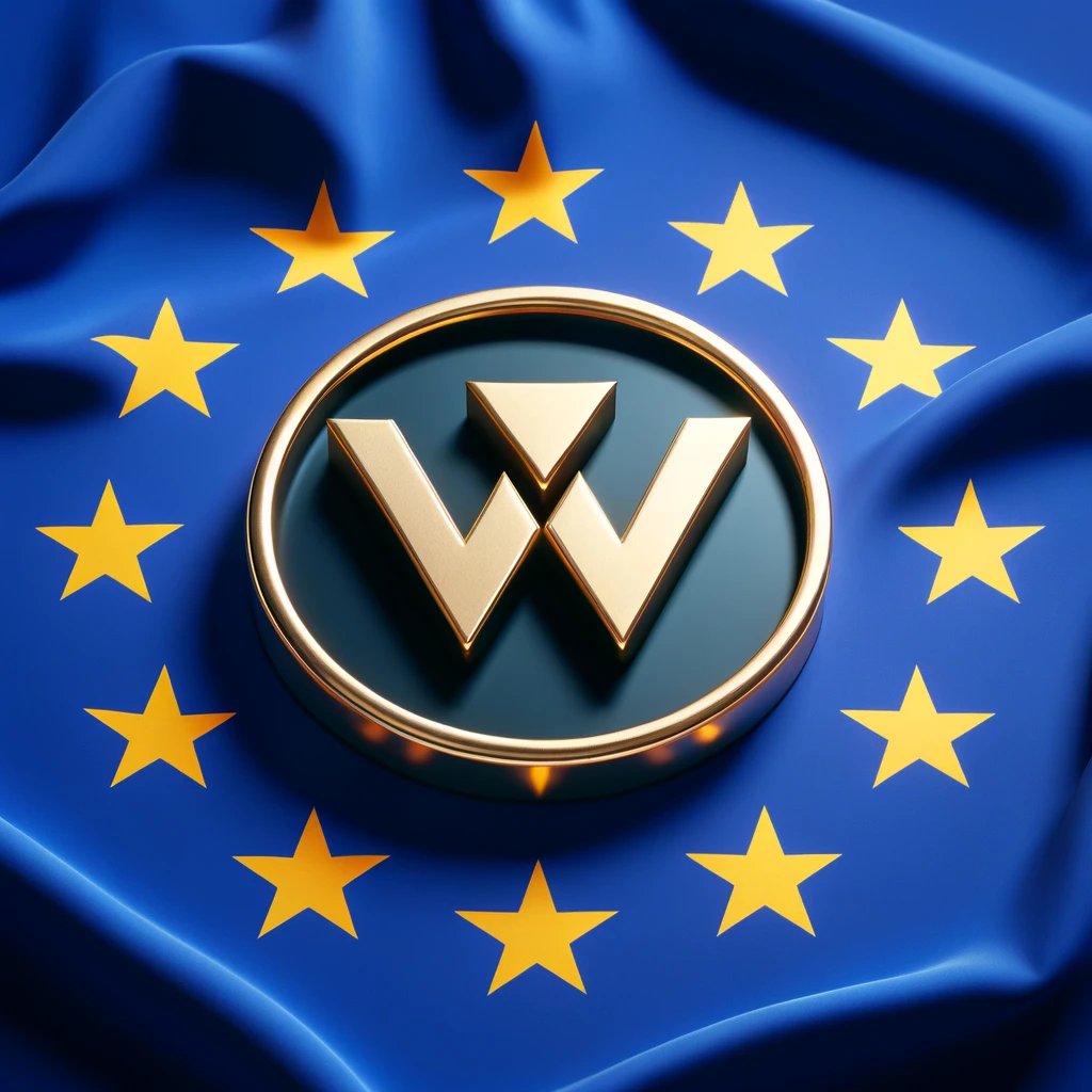 Wealthfront on the backdrop of a European flag