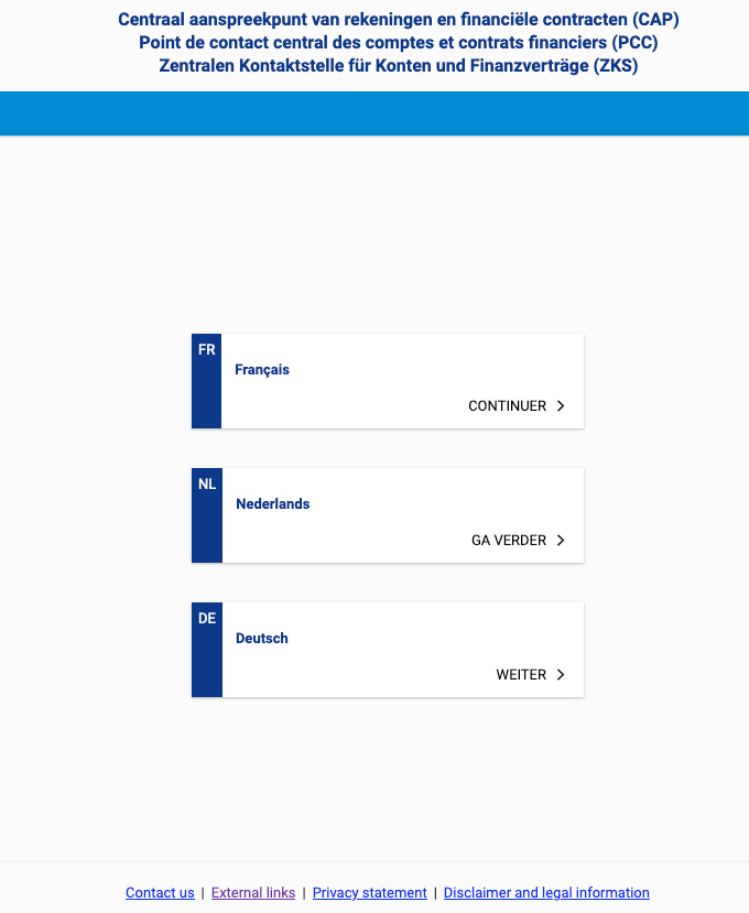 Choice of language on the website of the CAP