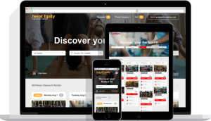 The Fitchek platform on a fitness partner's website