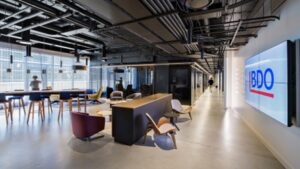An image of a modern office space. 